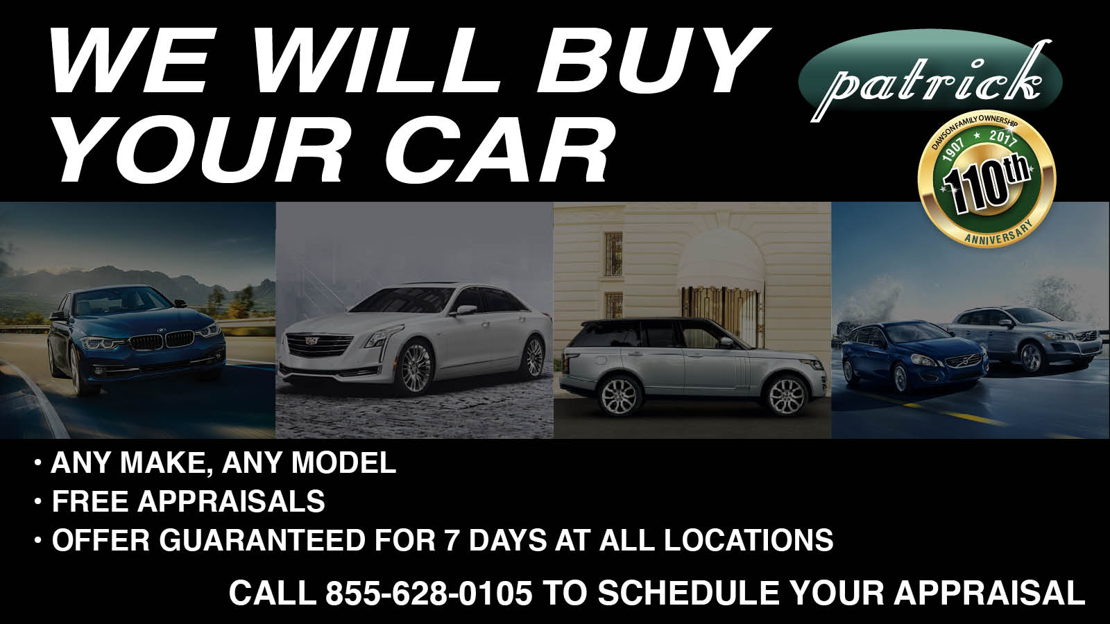 Patrick Cars - Will Buy Your Car program at Patrick Dealer Group, located in Schaumburg, IL