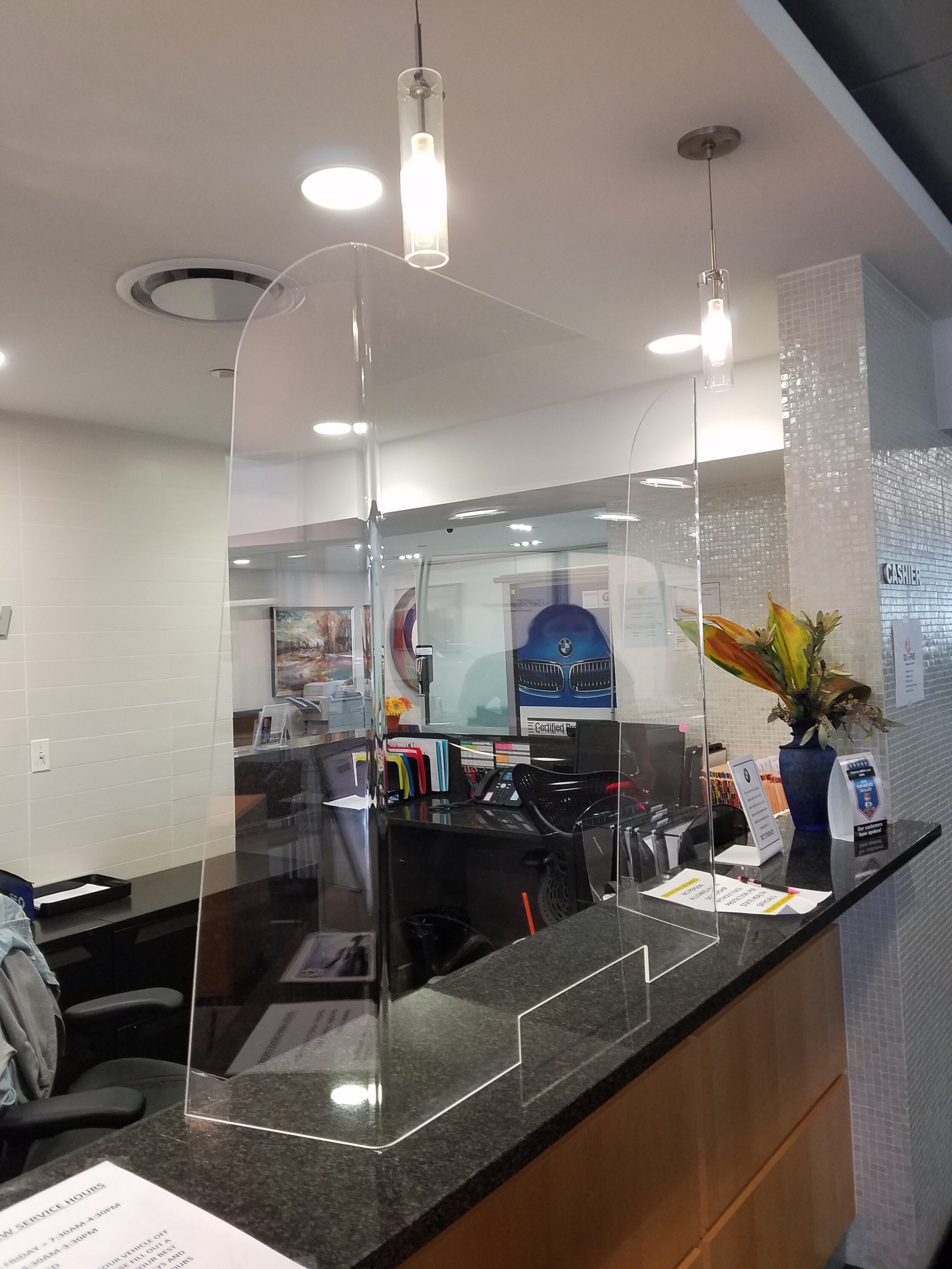 Plexiglass Installed at Service Cashier and registration.jpg
