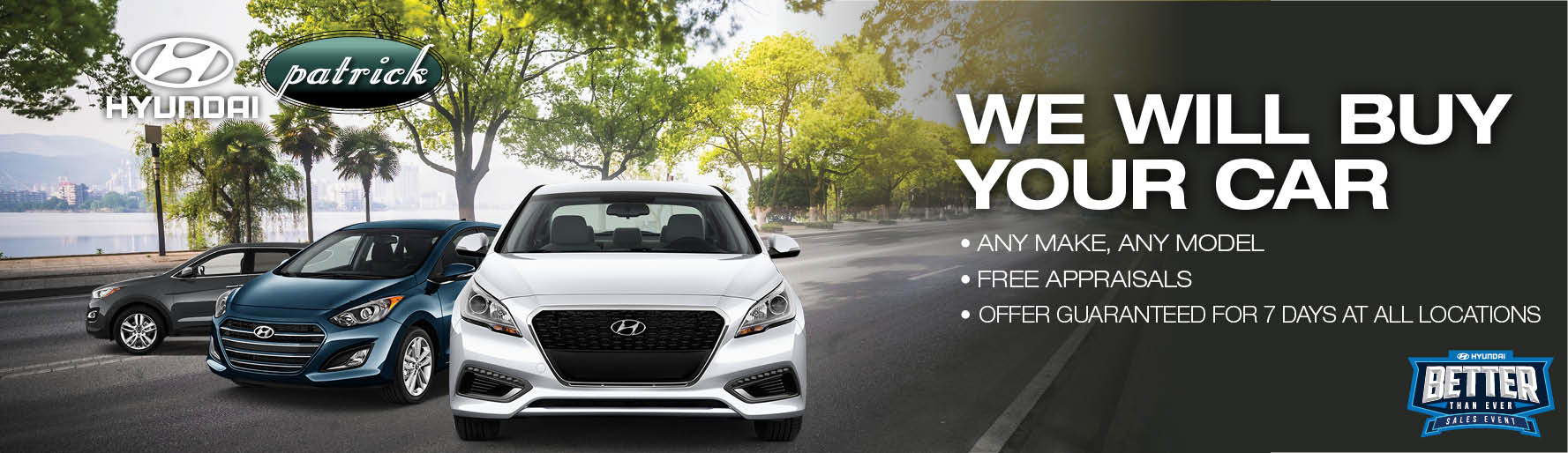 We will buy your car at Patrick Hyundai in Schaumburg, IL