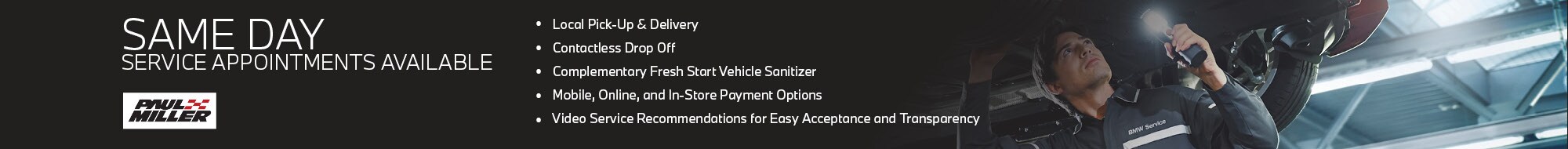 Same Day Service Appointments at Paul Miller BMW