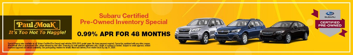 Subaru Certified Pre-Owned APR Offer at Paul Moak Subaru