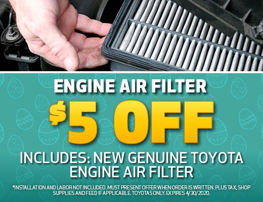 Engine Air Filter Special at Pearson Toyota in Newport News, VA