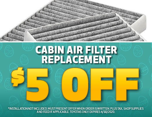 Cabin Air Filter Special at Pearson Toyota in Newport News, VA