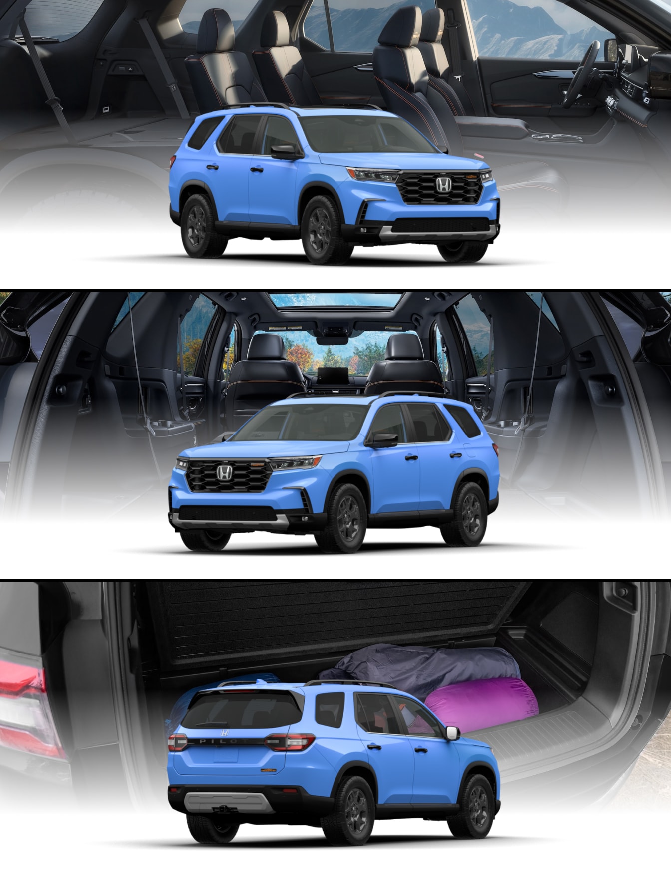 Blue Honda Pilot Exterior