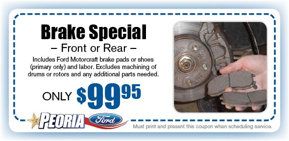 Brake Pad Service Coupon, Peoria Automotive Service Brake Pad Service Coupon, Phoenix West Valley Automotive Service Special