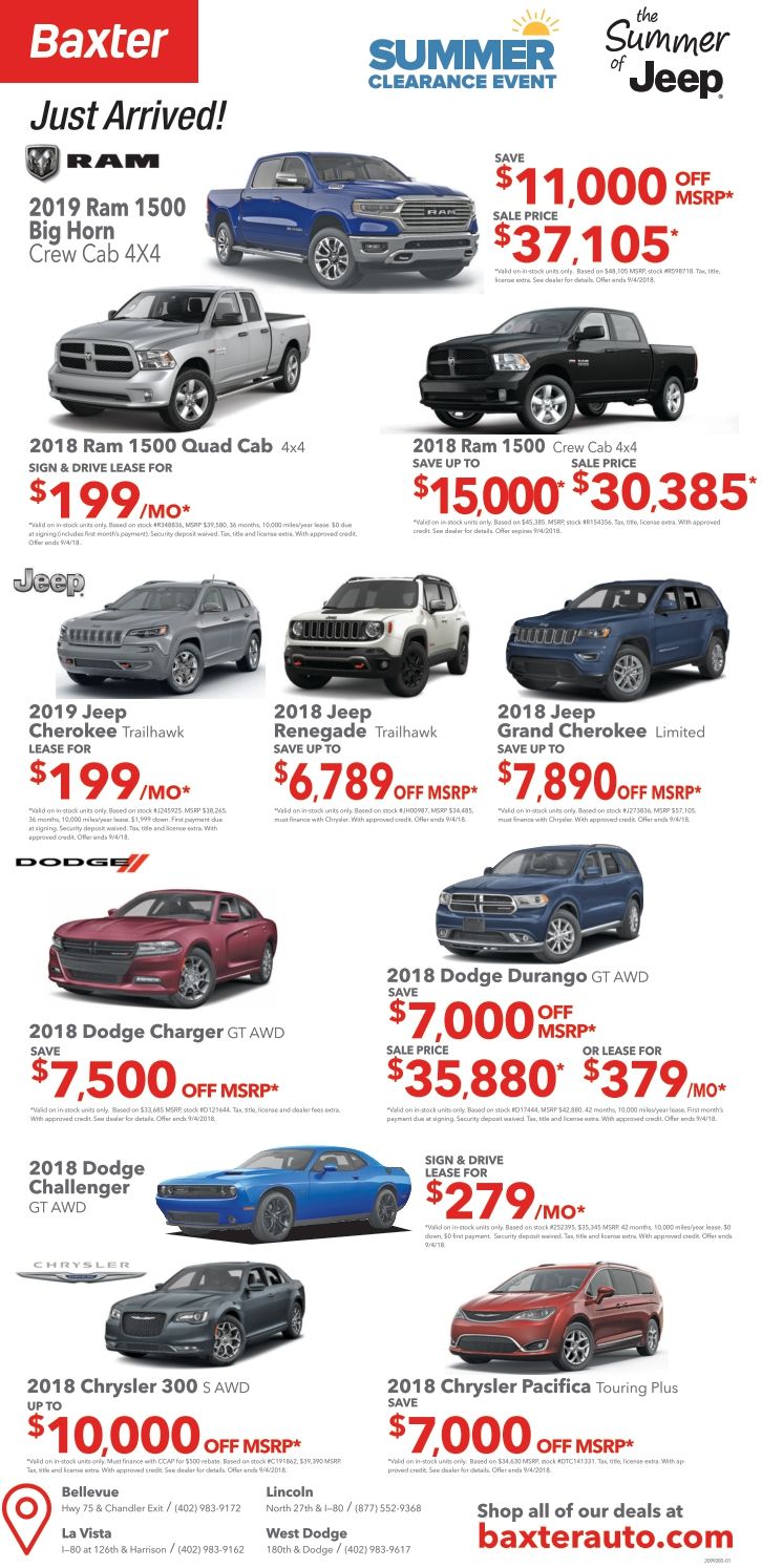 Baxter CDJR La Vista Newspaper Ad