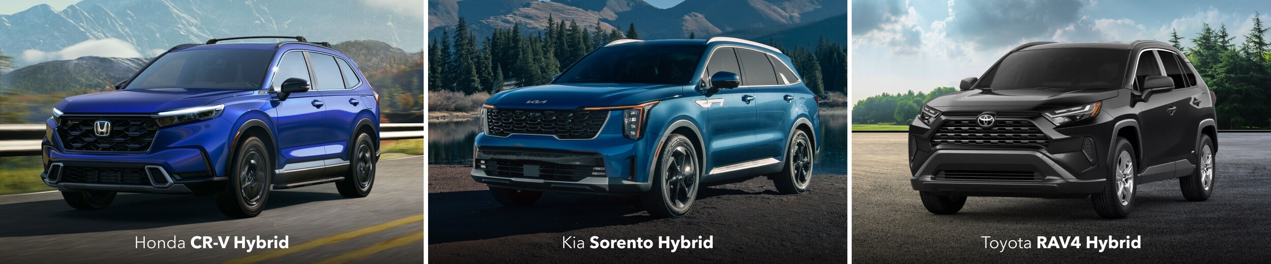 2025 Honda CR-V Hybrid Vs. Toyota RAV4 Hybrid Vs. Kia Sorento Hybrid Comparison