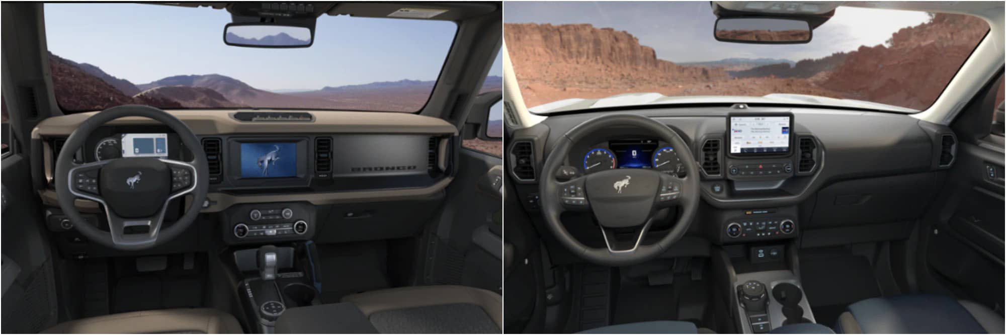 2022 Ford Bronco 4-Door Vs. Ford Bronco Sport Interior Dashboard 2022 Ford Bronco 4-Door Vs. Ford Bronco Sport Interior Dashboard