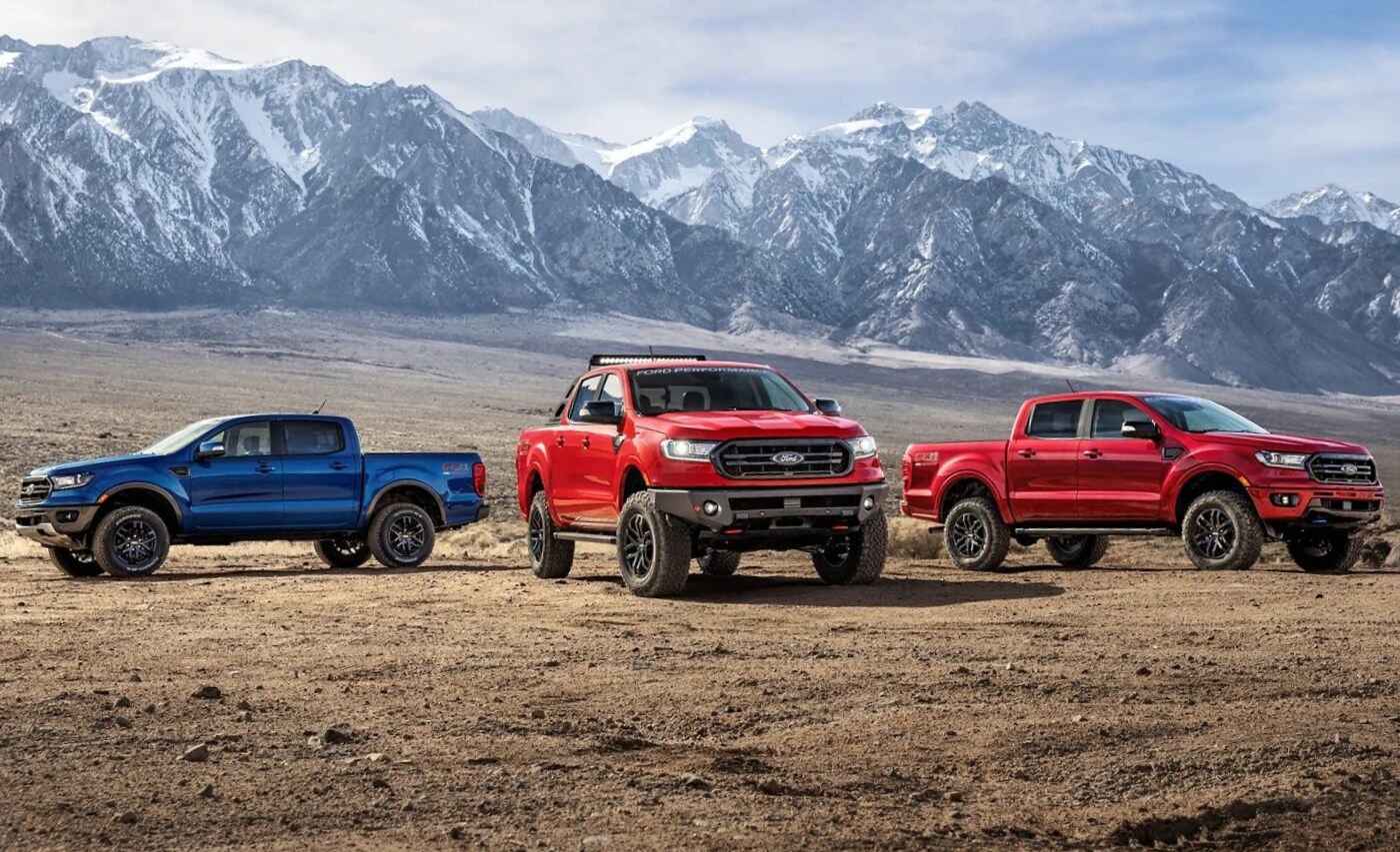 New 2021 Ford Ranger Exterior.png Three new appearance packages shown side by side for the new 2021 Ford Ranger models