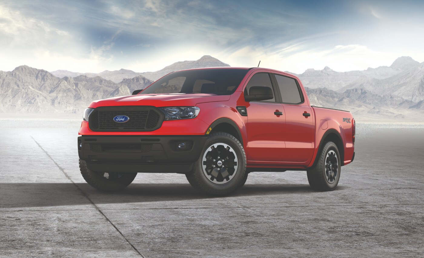 New 2021 Ford Ranger XL STX Package.png New STX Appearance package seen on a red 2021 Ford Ranger XL trim