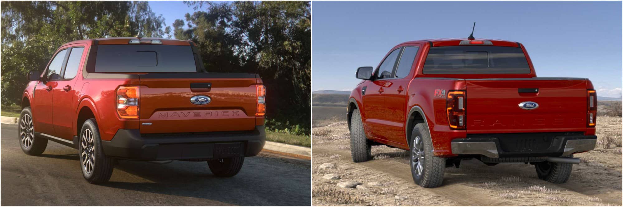 2022 Ford Maverick Vs. Ford Ranger Rear 2022 Ford Maverick Vs. Ford Ranger Rear