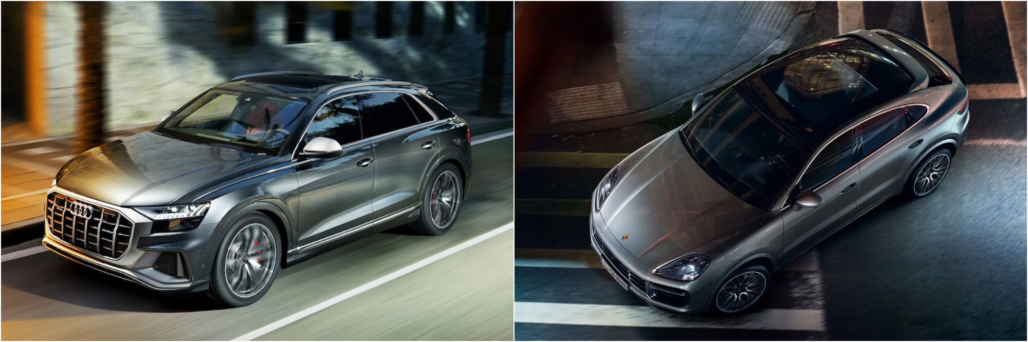 2022 Audi S Q8 Vs. Porsche Cayenne Turbo Overhead 2022 Audi S Q8 Vs. Porsche Cayenne Turbo Overhead