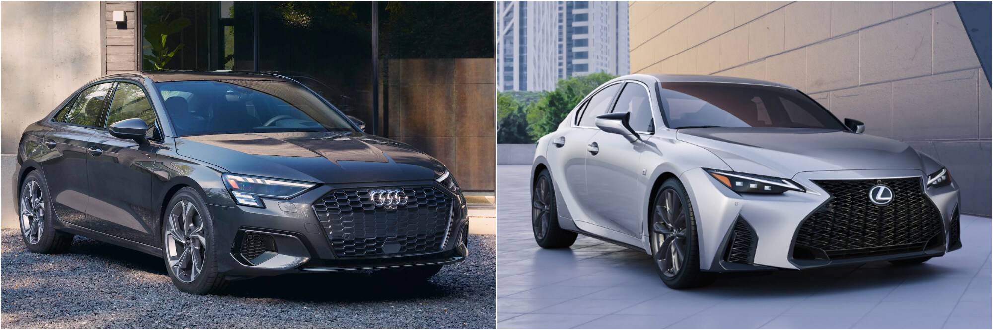 2022 Audi A3 Vs. Lexus IS Front