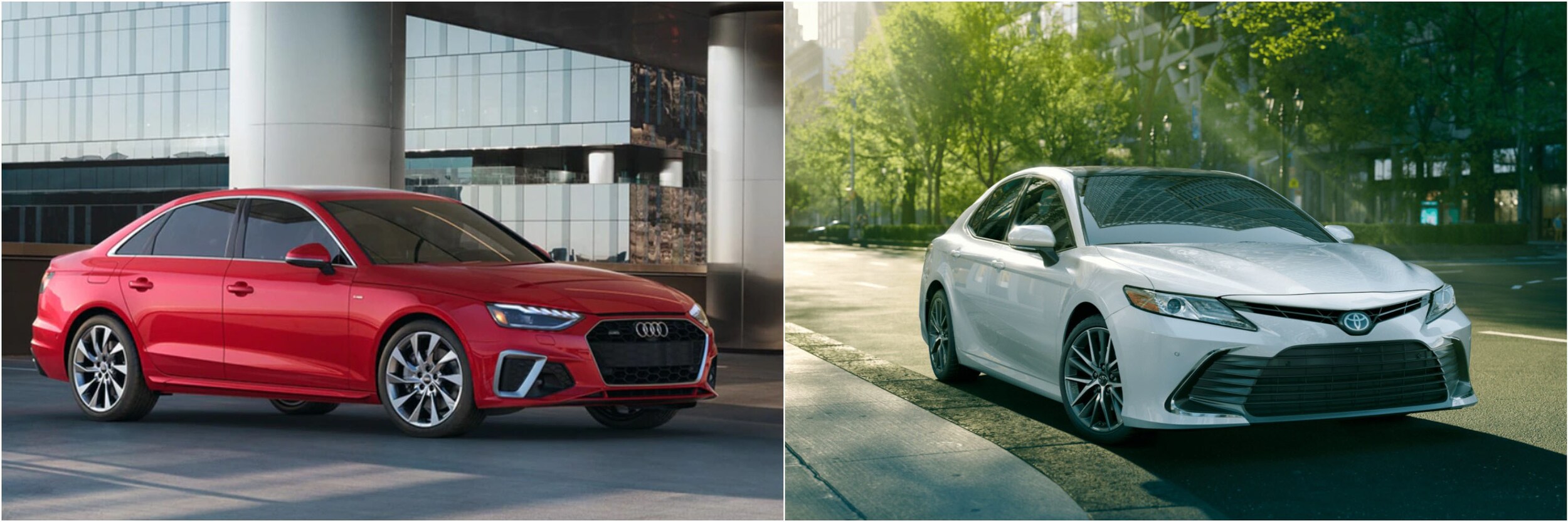 2021 Audi A4 Vs Toyota Camry Front 2021 Audi A4 Vs Toyota Camry Front