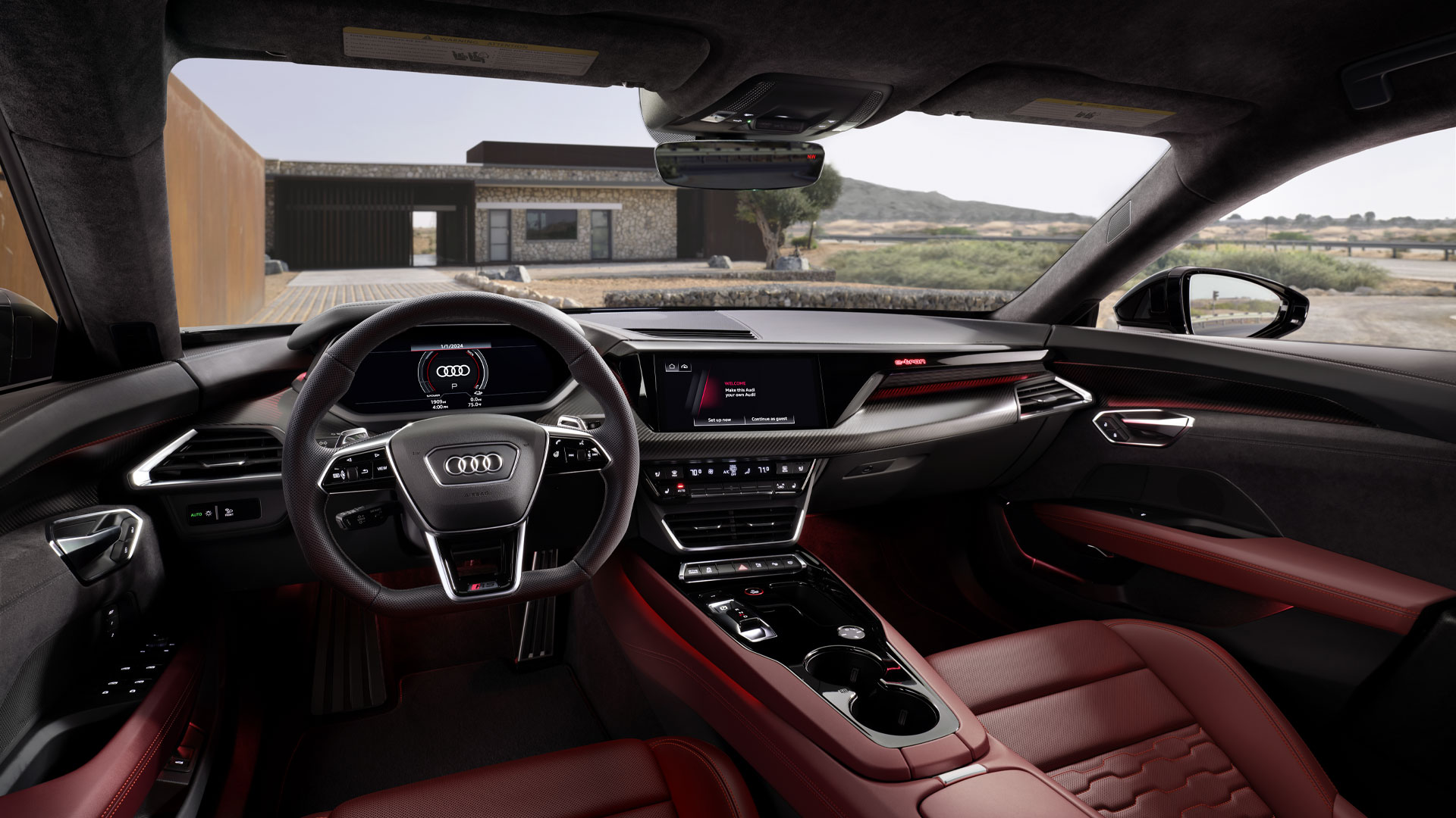1920x1080_MY24-RS-e-tron-GT-Interior-Detail-_3.jpg An interior of an Audi e-tron-GT.