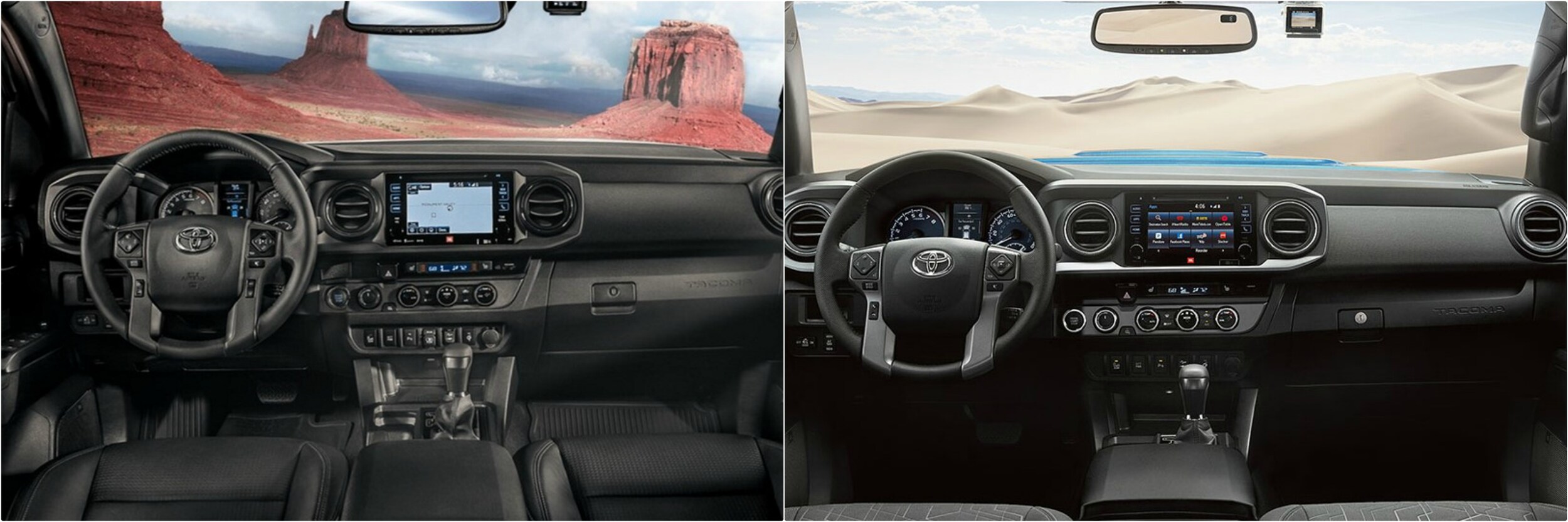 2018-toyota-tacoma-vs-2017-toyota-tacoma-interior-dashboard.jpg the interior dashboard comparison of a 2018 vs. 2017 Toyota Tacoma
