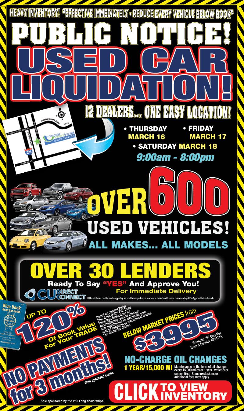 past Phil Long used cars liquidation event