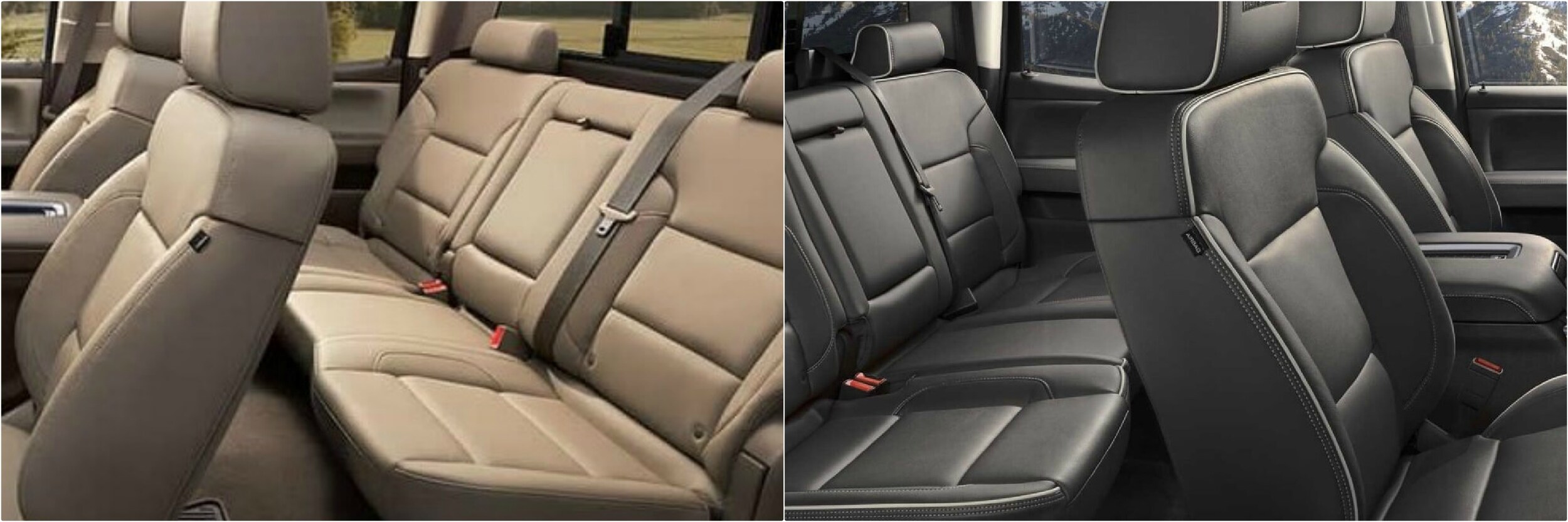 2018-chevy-silverado-vs-2017-chevy-silverado-interior-seating.jpg light and dark interior seating comparison between a 2018 and a 2017 Chevy Silverado