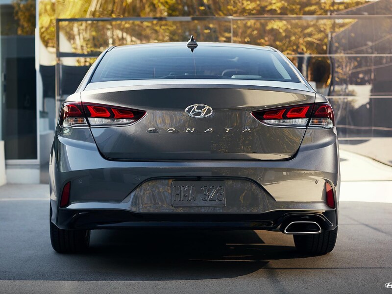 2019 Hyundai Elantra gray exterior color rear angle view