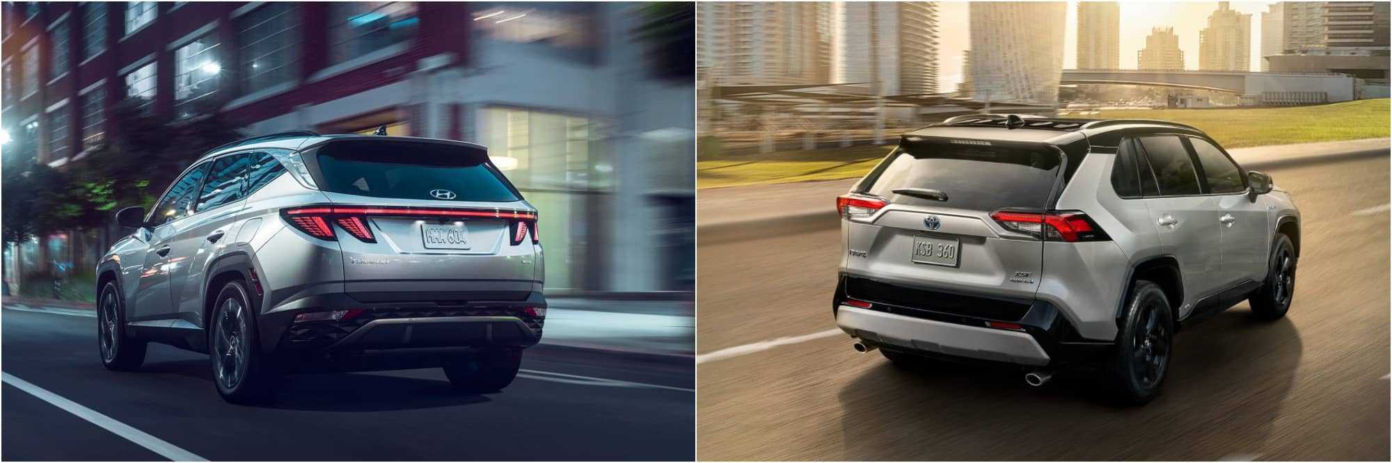 2022 Hyundai Tucson Vs. Toyota Rav4 Rear 2022 Hyundai Tucson Vs. Toyota Rav4 Rear
