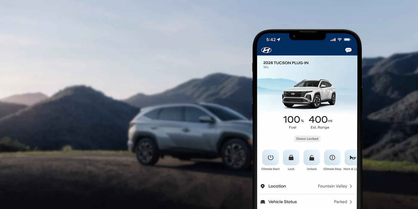 Bluelink+ connected car services on the 2026 Hyundai Tucson Plug-In Hybrid
