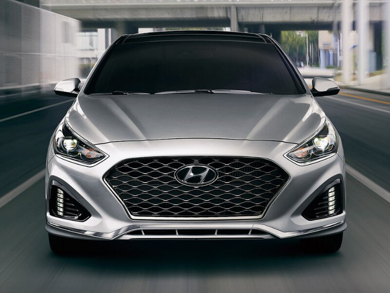 2019 Hyundai Sonata front exterior grille angle in motion