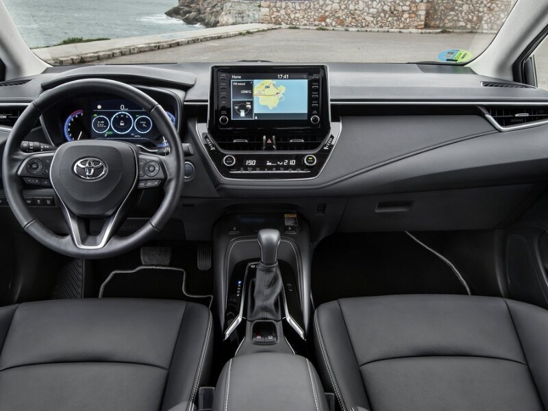 2019 Toyota Corolla front interior design from back seat view