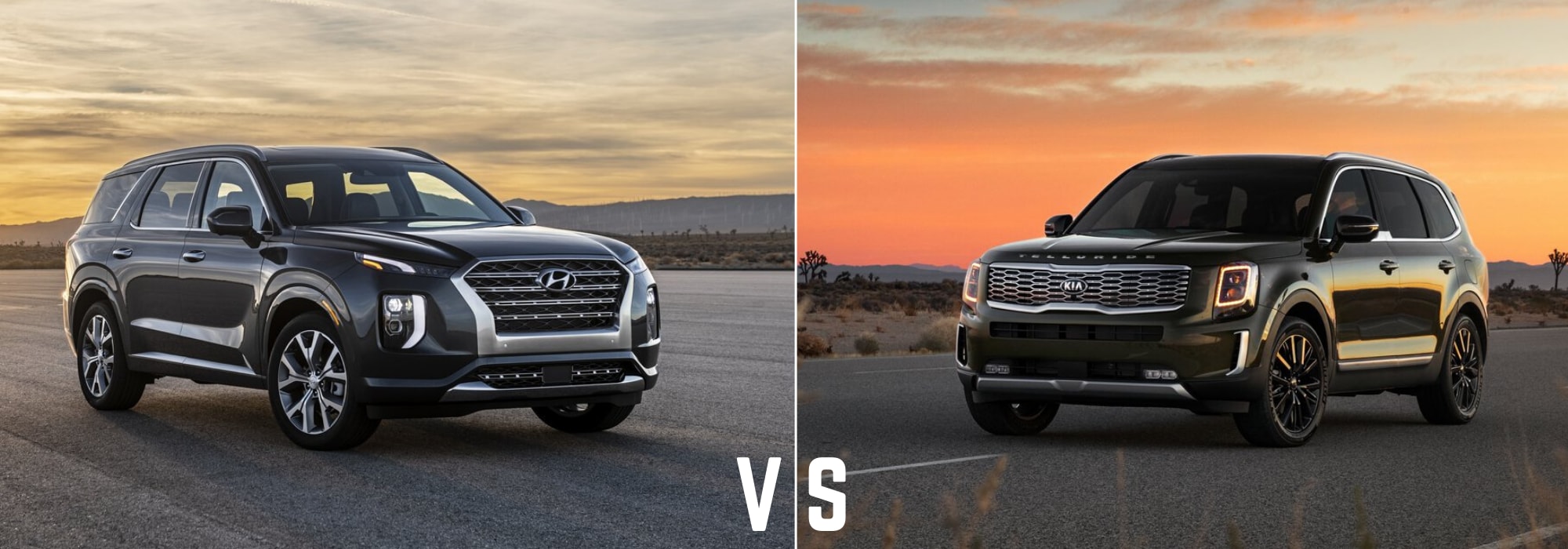 2020 Hyundai Palisade vs. 2020 Kia Telluride Exterior Comparison.png 2020 Hyundai Palisade exterior compared to the 2020 Kia Telluride