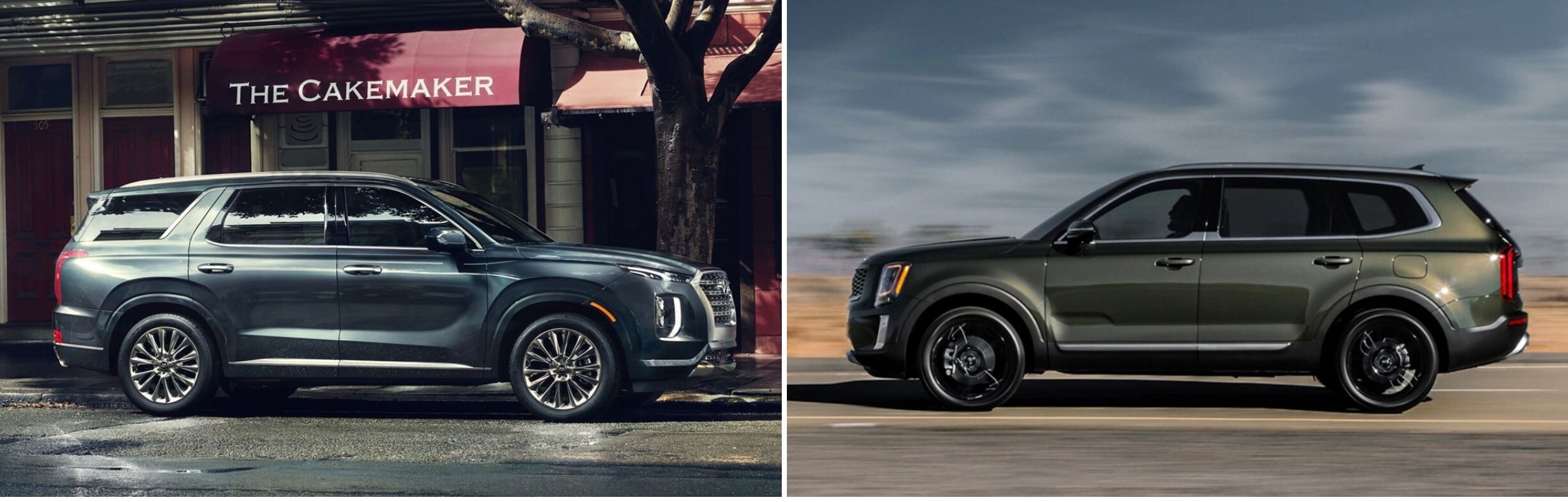 2020-hyundai-palisade-vs-kia-telluride.jpg 2020 Hyundai Palisade vs. 2020 Kia Telluride profile view
