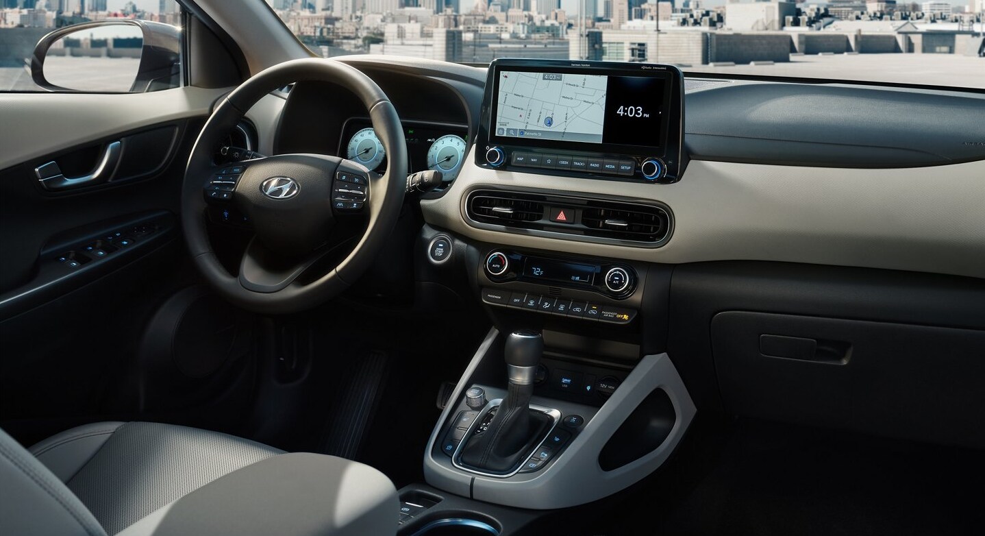Dashboard View 2022 Hyundai Kona.PNG dashboard-and-infotainment-system-of-the-2022-Hyundai-Kona
