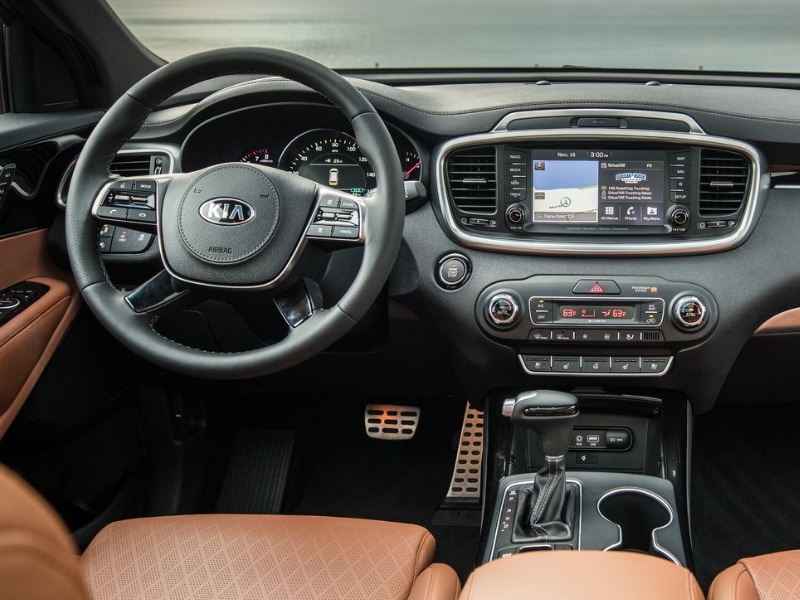 Interior view of a 2019 Kia Sorento