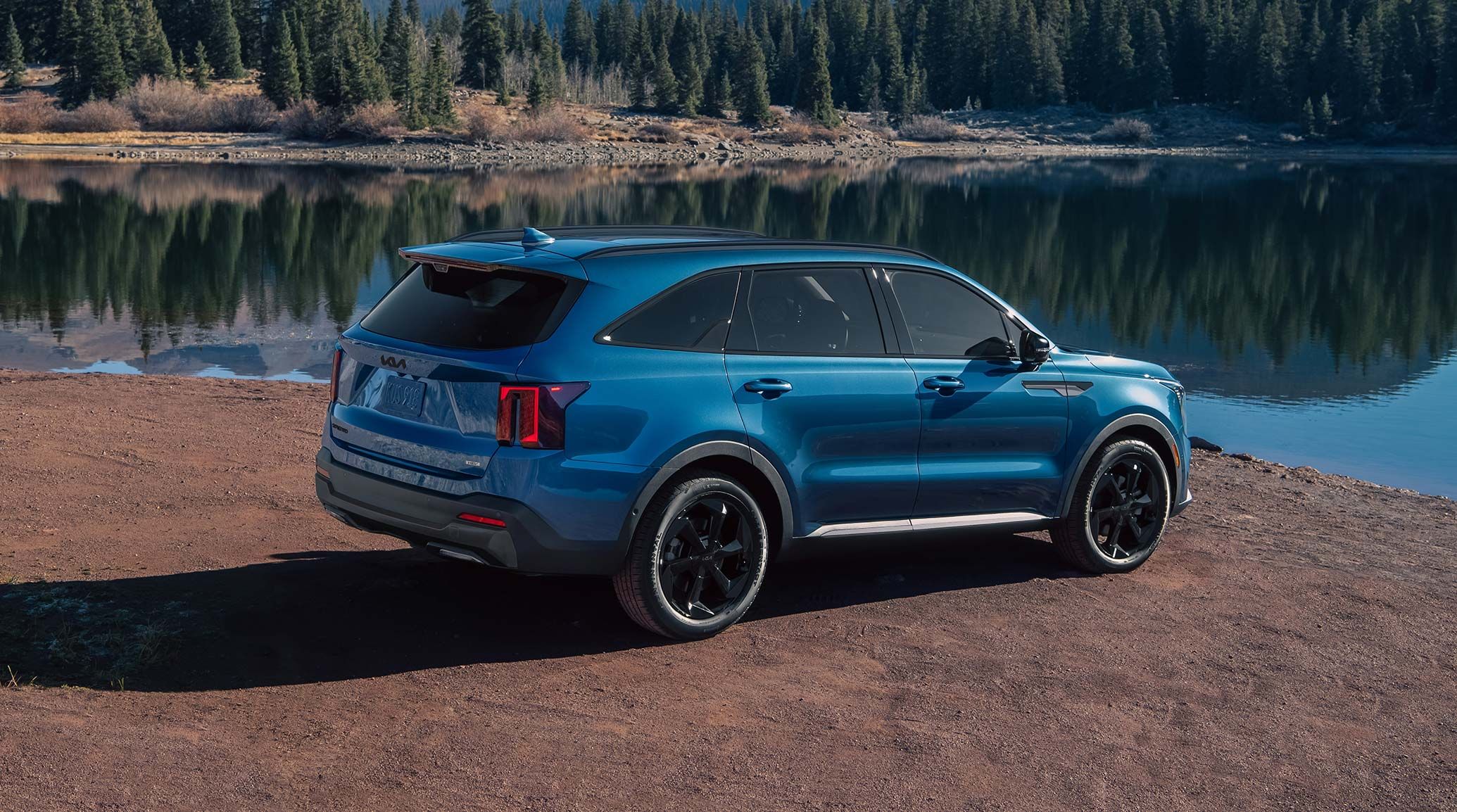 2026 Kia Sorento Hybrid driving on a mountain road