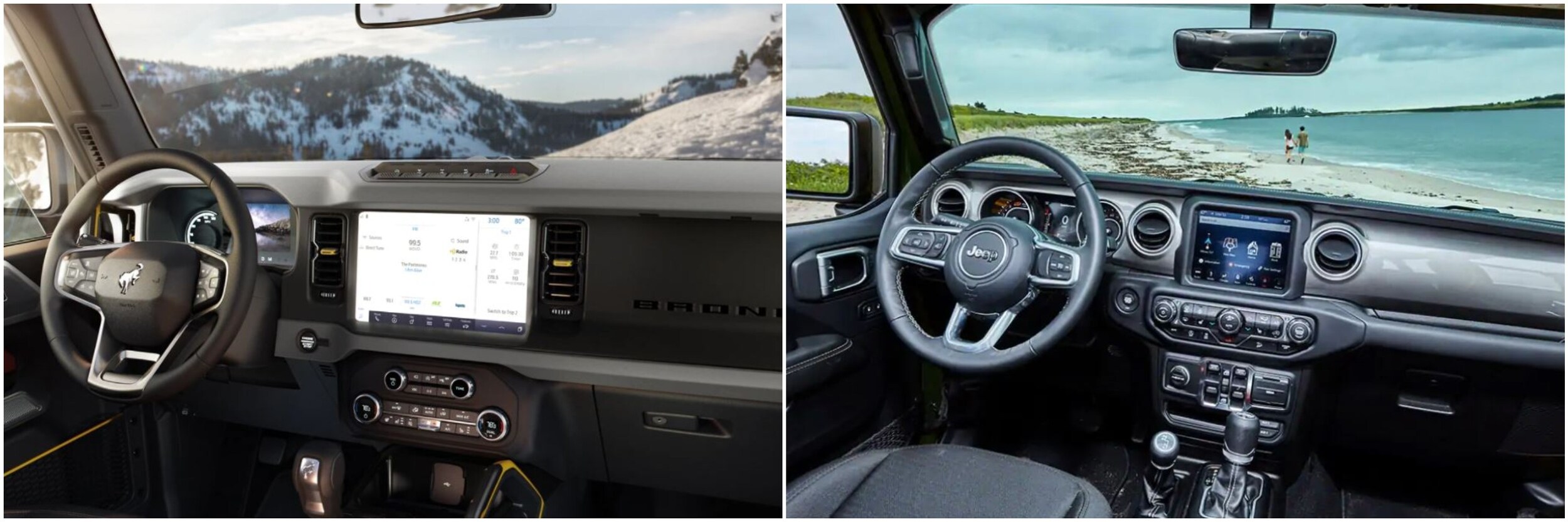2022 Bronco vs Jeep Wrangler Dashboard