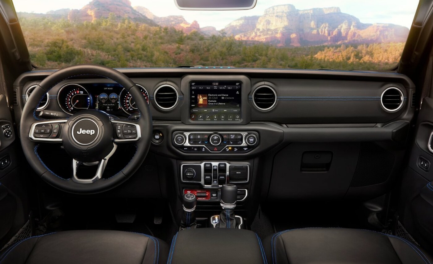 2021 Jeep Wrangler Rubicon Interior.png Front interior view inside the 2021 Jeep Wrangler Rubicon 4xe