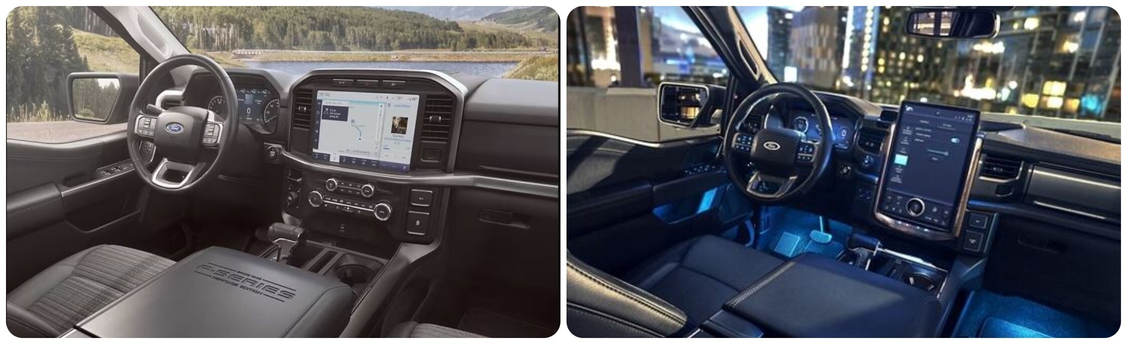 F150 Vs Lightning 102323.jpg The interior of the Ford F-150 and Lightning