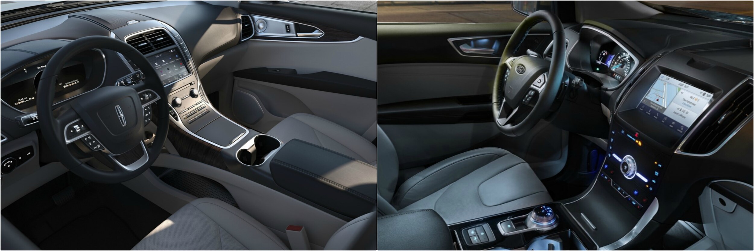 2021-lincoln-nautilus-vs-ford-edge-01.jpg view of the dark dashboards on a 2021 Lincoln Nautilus vs. a Ford Edge