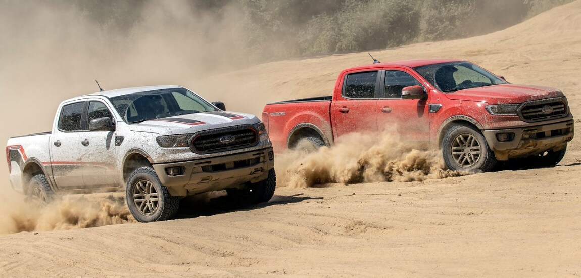 New 2021 Ford Ranger in Raton, NM.png New 2021 Ford Ranger Tremor trucks racing side by side off-road in thick sand