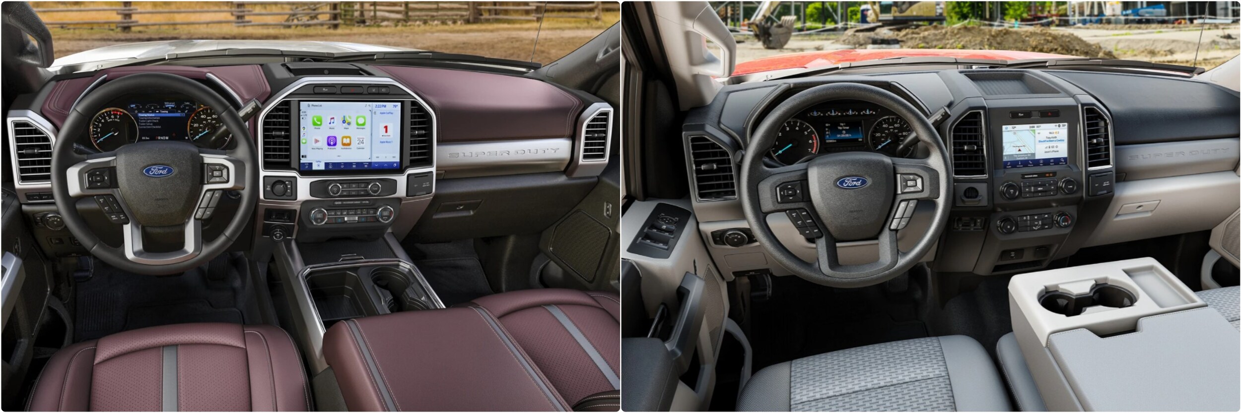 2022-ford-super-duty-vs-2021-ford-super-duty-01.jpg 2022 vs. 2021 Ford Super Duty interior dashboard comparison