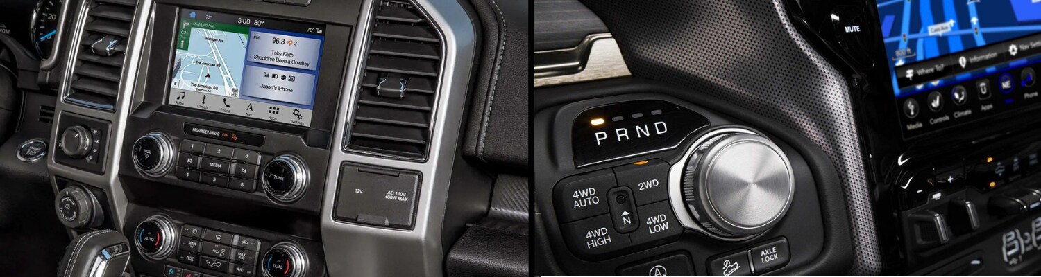 2019 Ford F-150 vs Dodge Ram 1500 interior comparison Phil Long Ford in Raton, NM.png Interior comparison of the 2019 F-150 vs the 2019 Ram 1500