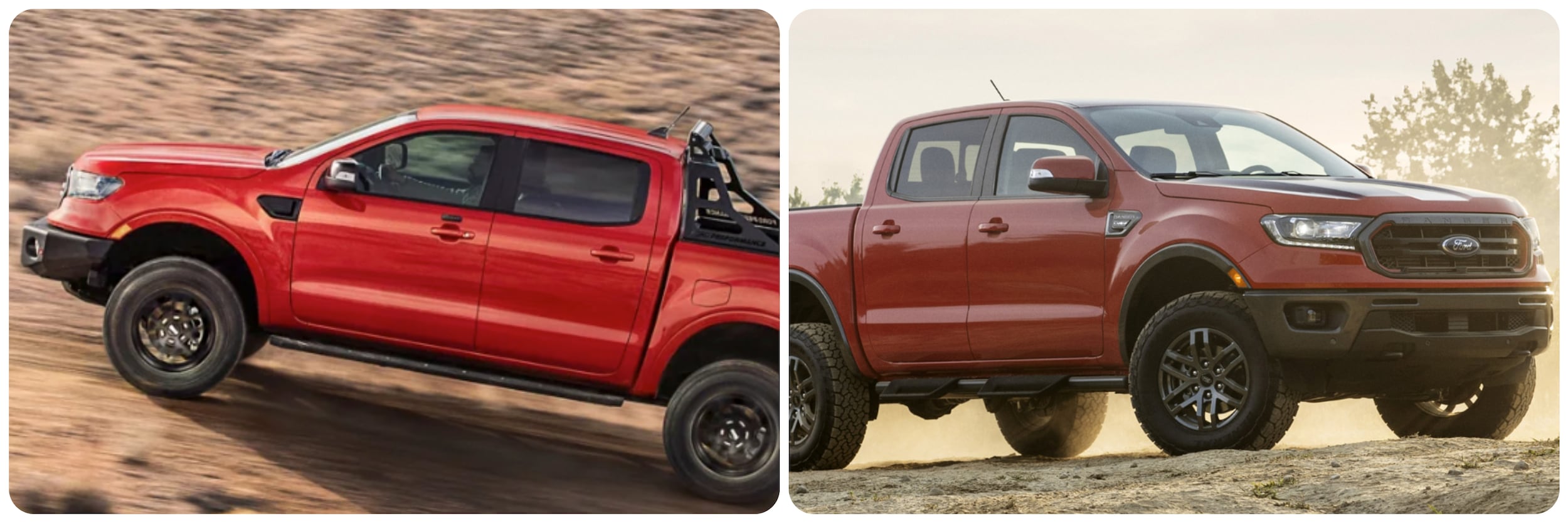 side view of 2022 and 2021 ford ranger.jpg 2022-and-2021-ford-ranger-showing-off-performance