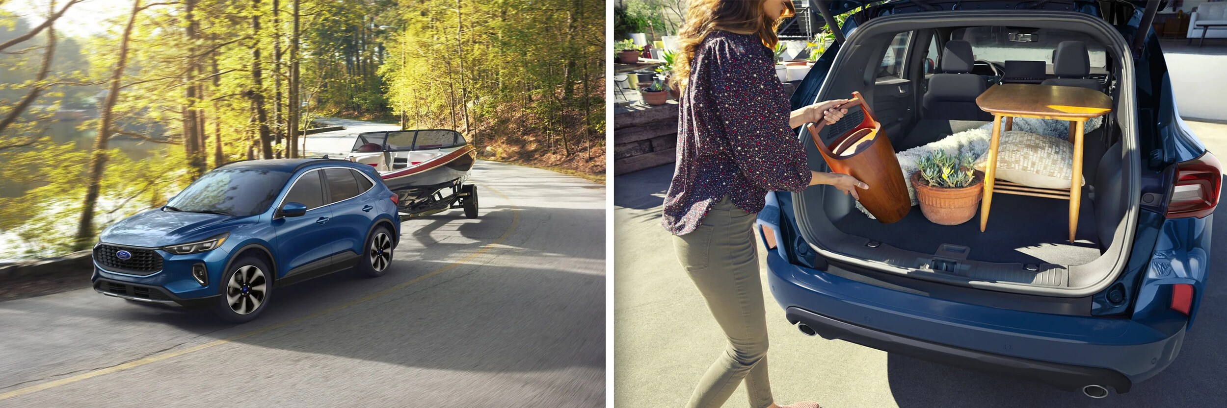 New Ford Escape towing a boat and cargo Exterior