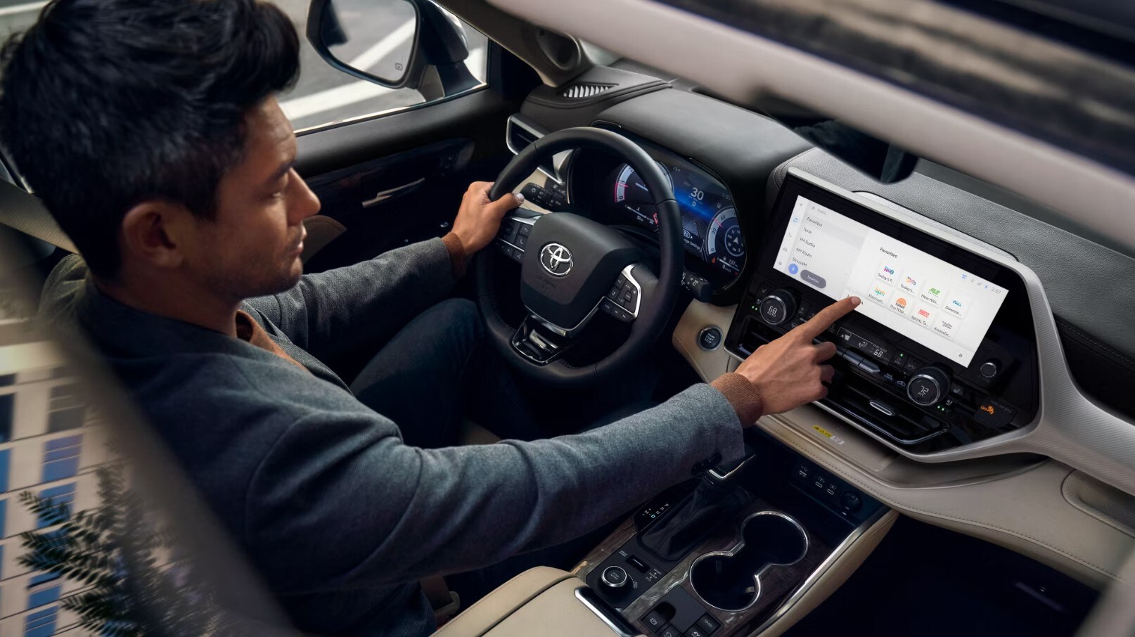 The interior of a 2025 Toyota Highlander.