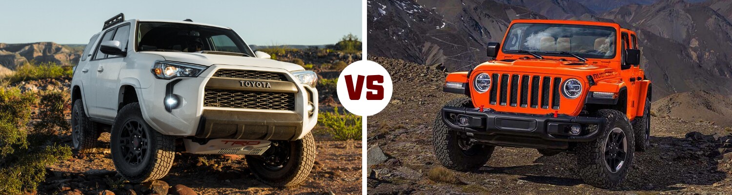 2019 Toyota 4Runner exterior compared to the 2019 Jeep Wrangler