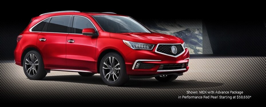 Shown: MDX with Advance Packagein Performance Red Pearl