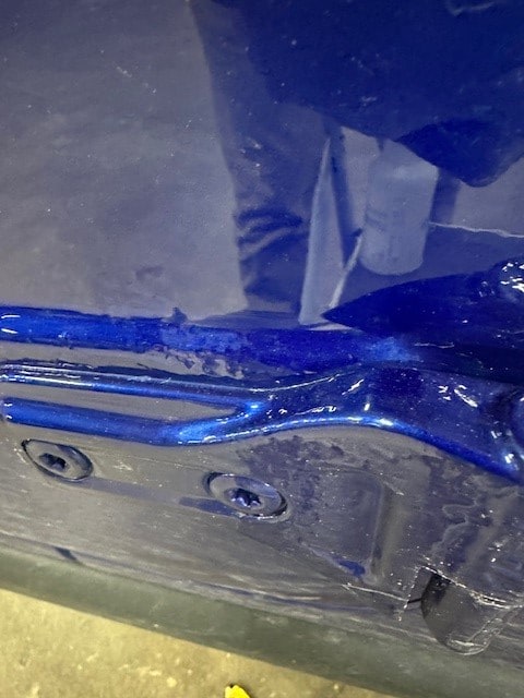 Blue Jeep paint bubbling