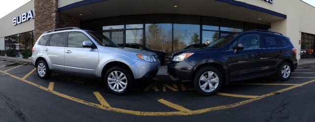 New Forester vs Old Forester Panorama 2.JPG