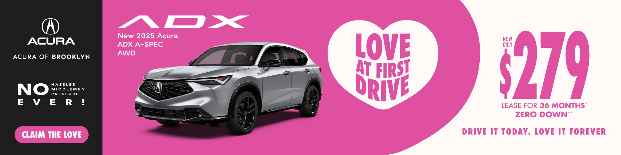 New 2025 Acura ADX A-SPEC AWD Lease For *$279 a Month For 36 Months **ZER0 Down Payment – Shop Now