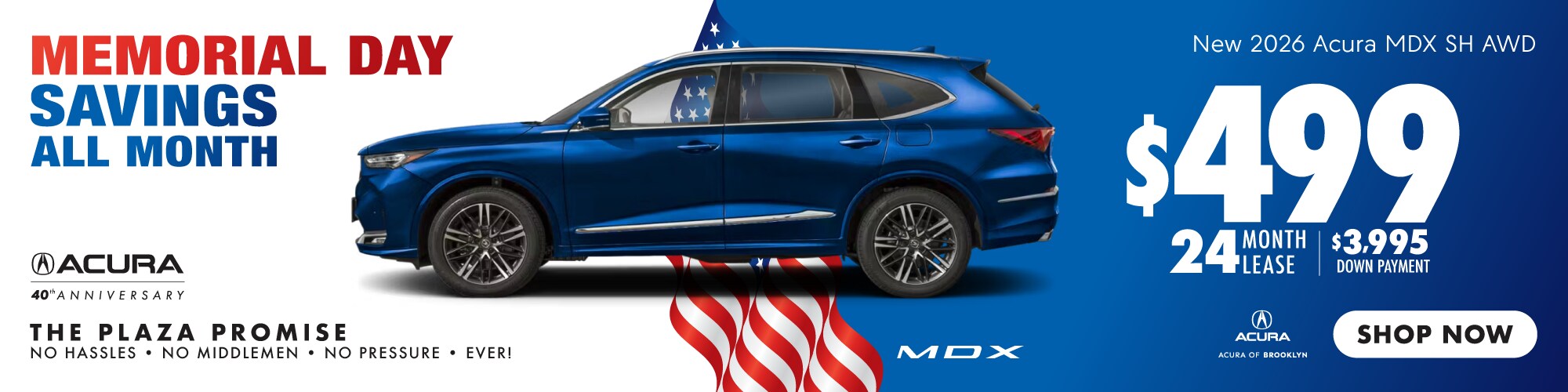 New 2026 Acura MDX SH AWD Lease For *$499 a Month For 24 Months **$3,995 Down Payment – Shop Now
