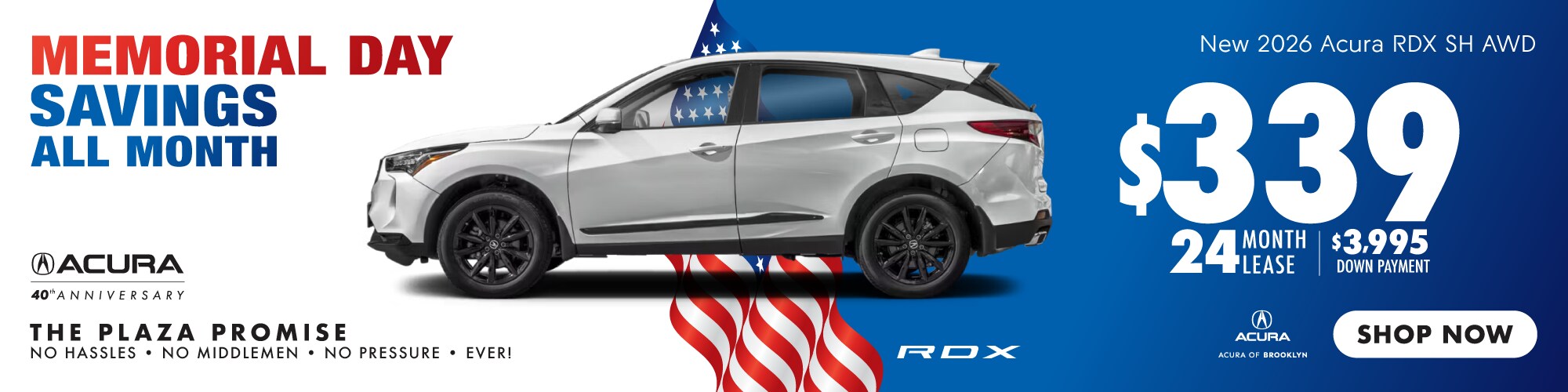New 2026 Acura RDX SH-AWD Lease For $339 a Month For 24 Months* $3,995 Down Payment – Shop Now