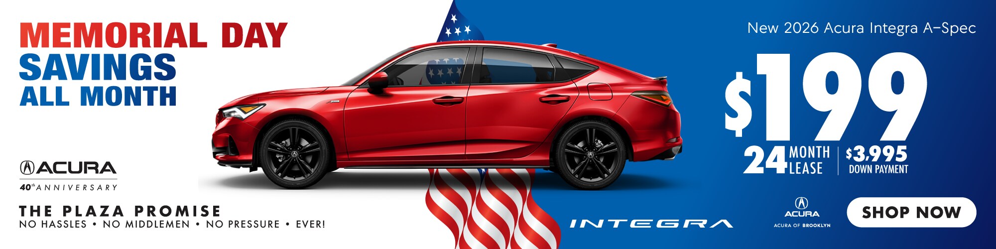 New 2026 Acura Integra A-Spec Lease For *$199 a Month For 24 Months **$3,995 Down Payment – Shop Now